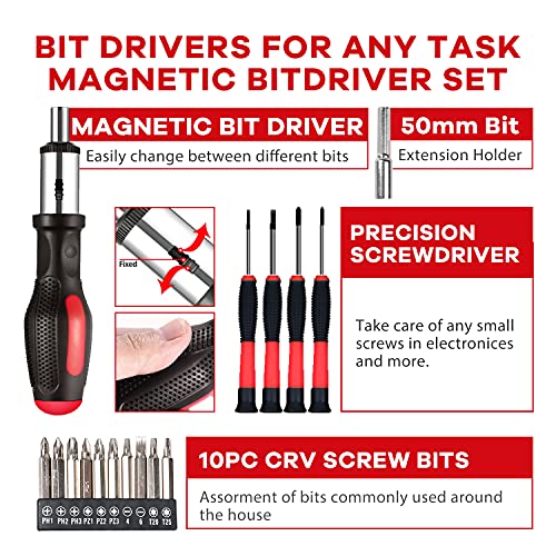 jar-owl Powerful Brushless Motor 21V Cordless Drill Set, 319 in-lb Torque, 0-1350RMP Variable Speed, 10MM 3/8'' Keyless Chuck, 25+1 Clutch, 1.5Ah Li-Ion Battery & Charger for Home Tool Kit - style: 21V Brushless Motor Red