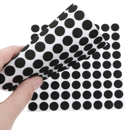 261 Pcs Mini Foam Felt Pads, Self Stick Pads Furniture Felt Pad Round 3/8 Inches Diameter Self Adhesive Cabinet Cushion Dots for Cabinet Doors Furniture Desks Floor Drawers Black
