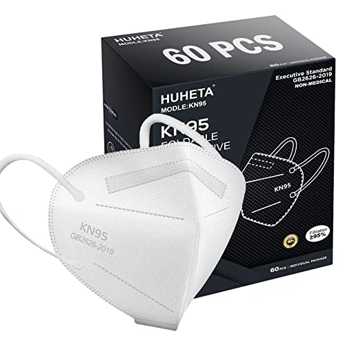 HUHETA KN95 Mask, 5 Ply Protective Dispoasable Masks Filter Efficiency≥95% - color: White