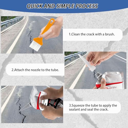 Asphalt Crack Filler, Self Leveling Asphalt Crack Sealant, Driveway Repair Sealer, Concrete Joint Filler for Slabs, Blacktop, Driveway,Walkway, Road,Patio(6 Pack,Black) - style: 6 Pcs,6.6LB