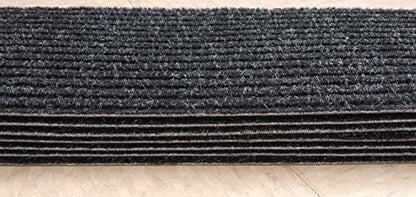 Stair Treads Collection Set of 7 Indoor Skid Slip Resistant Carpet Stair Tread Treads Black (7 Inch x 24 Inch) (Black, Set of 7) - color: Black, size: 7 Pcs - 7"x24"