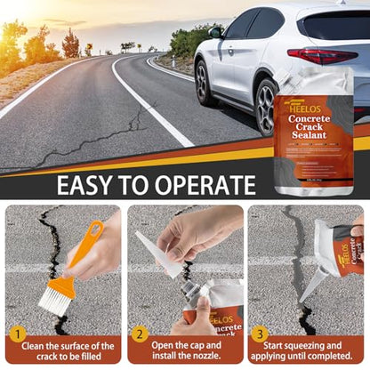 Concrete Crack Filler,2 Pack Cement Crack Sealant, High Elasticity Crack Filler Repair Sealer, Self Leveling Waterproof Caulking Glue Sealing Adhesive for Concrete Driveway, Patio, Sidewalk (Grey) - style: 2Pack-2.2LB