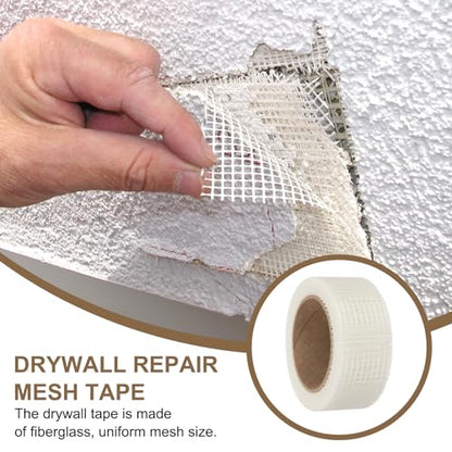 PATIKIL Drywall Repair Mesh Tape, 2 Inch x 82 ft Fiberglass Repair Patch Self-Adhesive Dry Wall Joint Tape 6 Mesh Wall Hole Crack and Seam Patch, White - size: 2 inch x 82 Feet