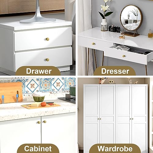 Probrico 5 Pack Single Hole Cabinet Knobs, Modern Style Drawer Pulls Champagne Bronze Knobs for Kitchen Bedroom Bathroom, Dresser Knob Furniture Handle Hardware - color: Champagne Bronze
