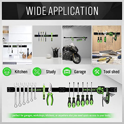 SWANLAKE GARDEN TOOLS 4-Piece 12" Magnetic Tool Holder Storage Organizer, Wall Mount Rack Garage Organization, Magnetic Strip for Garage Organization - style: Magnetic 12" 4-Piece