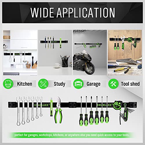 SWANLAKE GARDEN TOOLS 4-Piece 12" Magnetic Tool Holder Storage Organizer, Wall Mount Rack Garage Organization, Magnetic Strip for Garage Organization - style: Magnetic 12" 4-Piece