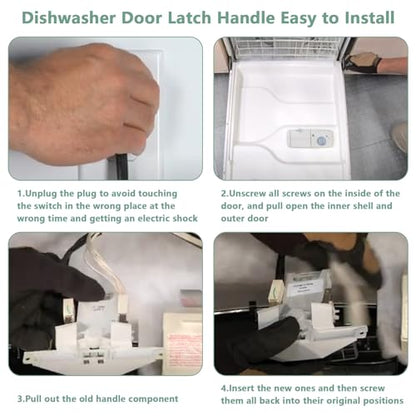 Dishwasher Door Latch Handle Black Replacement for Whirlpool Maytag Dishwasher Parts W10130695 Quiet Series 300 Handle WPW10275768 WPW10130695 W10275768