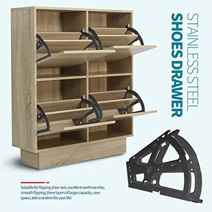 2 Layers Shoes Drawer Cabinet Hinges Flip Frames, Black Shoe Cabinet Replacement Fittings Stainless Steel for Kitchen Living Room, 1 Pair - color: Black, size: 2 Layers