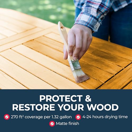 Owatrol Aquadecks Wood Stain and Sealer 85 Oz – Honey - Deck Stain and Sealer Waterproof, Outdoor & Exterior Wood Stain and Sealer in One – Water-Based Penetrating Matte Finish - color: Honey