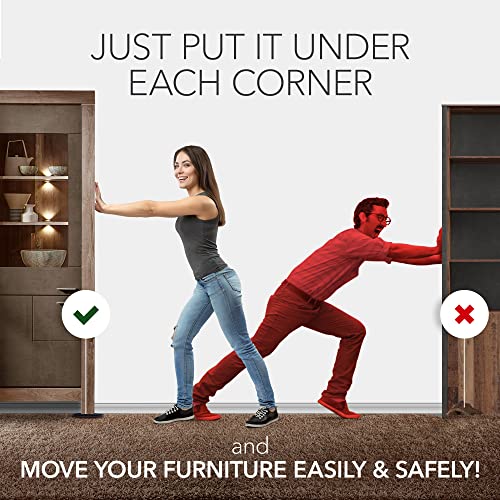 X-Protector Furniture Sliders for Carpet - 4 PCS 6" x 3 1/2" - The Best Heavy-Duty Moving Pads - Sliders for Furniture. Move Your Furniture Easily with Reusable Furniture Moving Sliders for Carpets! - size: 4 PCS 6"