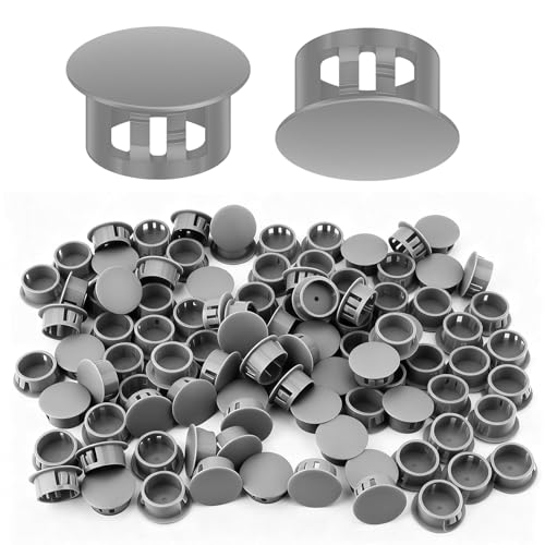 100PCS 3/4" Plastic Plugs Hole, Cabinet Hole Decorative Covers, Grey Plastic Plugs for Round Furniture Holes - color: Gray, size: 3/4" (100)