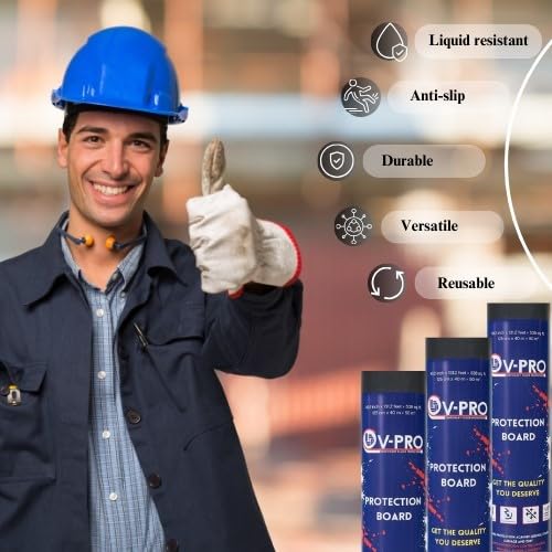 V-PRO 538sqft Floor Protector - Anti Paint, Durable, Waterproof, Floor Covering - Ideal for Construction, Renovations and Move. - Ultimate Floor Protection Solution for Home and Office