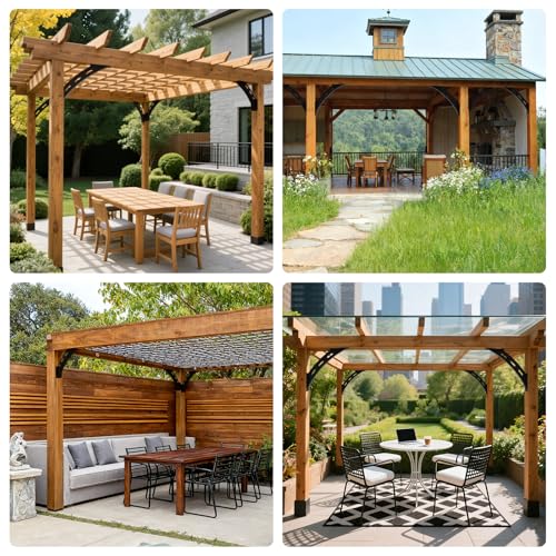 8 Pcs 45 Degree Angle Support Brackets,Wood Post and Beam Angle Support Brackets,45 Degree Corner Braces Inside Joint for Gazebos,Tree Houses, Cabins and Patios - size: 8PCS