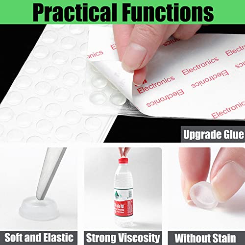 TCPENG® 100PCS Clear Rubber Feet, Small Self Adhesive Pads, Sticky Rubber Dots, Non-Slip Cabinet Stoppers, Furniture Buffers — Hemispherical Silicone Pads for Door Furniture