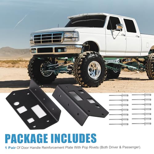 Car Door Handle Reinforcement Plate Kit for OBS Ford F-Series & Bronco 1980-1997, Replacement for F006, F150 F250 F350 Bronco Door Handle Repair Bracket Kit Accessories, 1 Pair
