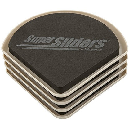 Super Sliders 5" Slide & Hide Corner Reusable Furniture Sliders for Carpet, Anti-Slip Protective Furniture Moving Pads for Beds, Sofas, Dressers, Set of 4, Beige - size: 5 Inch, style: For Carpet
