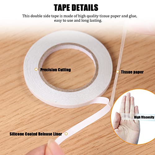 Double Sided Tape for Clothes, Fabric Tape, Double-Sided Hem Tape for Hemming, Clothing, Scrapbook Supplies, Gifts Box, Scrapbooking, Tear-by-Hand, 6 Roll Heavy Duty Multi-Size Adhesive Tape - size: 15 mm, 20 mm, 25 mm