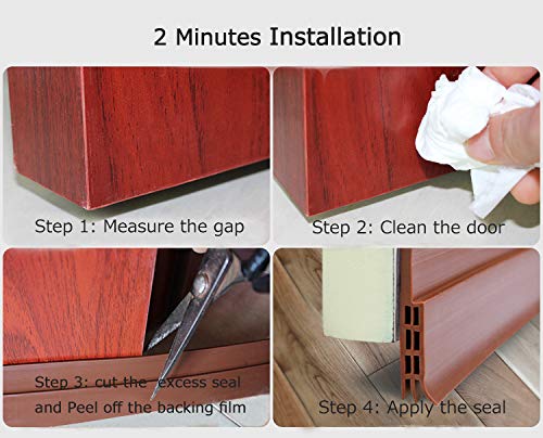 Camel Home Sweep Weather Stripping - Self Adhesive Rubber under Door Bottom Seal Strip Draft Stopper Insulation for Weatherproof, Soundproof, Dustproof, Insectproof, 2" W X 39" L (2 Pack Brown) - color: Brown2