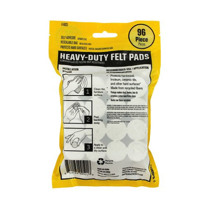 Smart Surface 8825 Heavy Duty Self Adhesive Furniture Felt Pads 1-Inch Round Brown 96-Piece Value Pack in Resealable Bag - color: Brown