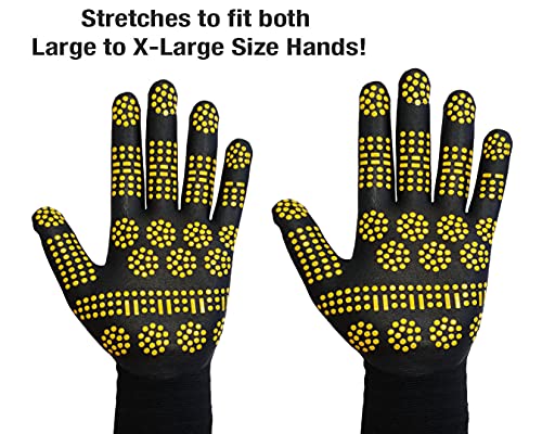 Midwest Gloves & Gear MAX GRIP RADIAL, Black/Yellow, Large/X-large