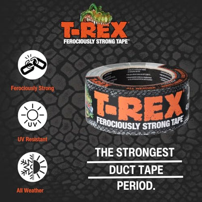 T-Rex Ferociously Strong Waterproof Graphite Grey Tape, 48mm x 9.14m - color: Grey, size: 1-Roll, 10 Yards x 1.89 in.