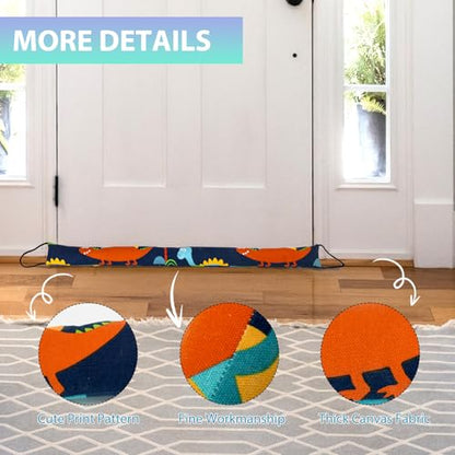 Weighted Door Draft Stopper, 2 Pack 32 Inch Under Door Blocker, Bottom of Door Window Air Noise Light Gap Filler, Saving Energy Cartoon Print Canvas Cotton 2.2Lb - size: 32 inch