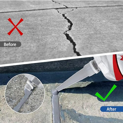 Concrete Crack Sealant, Premium Concrete Crack Filler, Weather-Resistant Caulking Glue,Quick-Drying & Waterproof Repair Adhesive for Slabs, Driveways, Sidewalks (2-Pack) - style: 2 Pcs,2.2LB