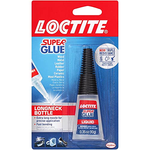 Loctite Super Glue Liquid Longneck Bottle, Clear, 0.35 fl oz Bottle, 1 Pack - Superglue for Plastic, Wood, Metal, Crafts & Repair, Cyanoacrylate Adhesive Instant Glue, Quick Dry - size: 0.35 fl oz (Pack of 1)