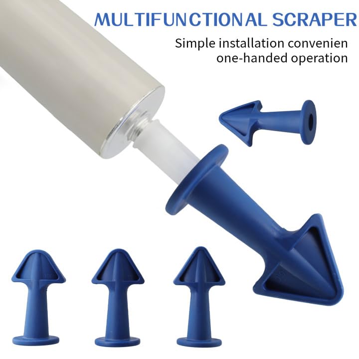 Caulking Tips 6pcs Caulk Gun Tips Blue Silicone Sealant Nozzles Kit, Multi-Functional Silicone Sealant Nozzle for Finishing Grouting and Tile Joints(6.5R,10R,13R)