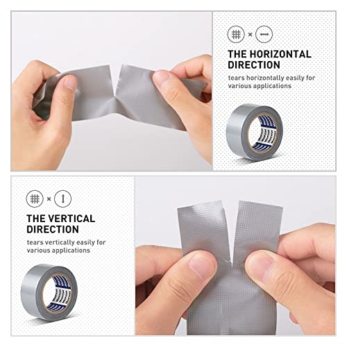Duct Tape Heavy Duty Waterproof - 1.88 in 35 Yards Tearable Silver Duct Tape No Residue Strong Adhesive for Home Repair Use,Carpet Binding,Bundles - color: Grey