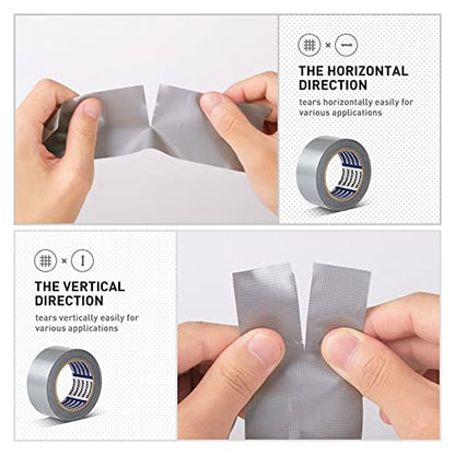 Duct Tape Heavy Duty Waterproof - 1.88 in 35 Yards Tearable Silver Duct Tape No Residue Strong Adhesive for Home Repair Use,Carpet Binding,Bundles - color: Grey