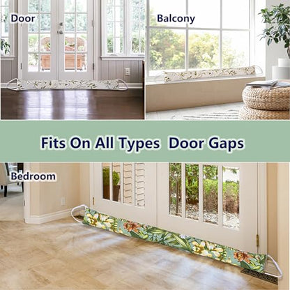 2 Pack 60 Inch 4 Inch Wide Under Door Blocker Door Draft Stopper - size: 60in