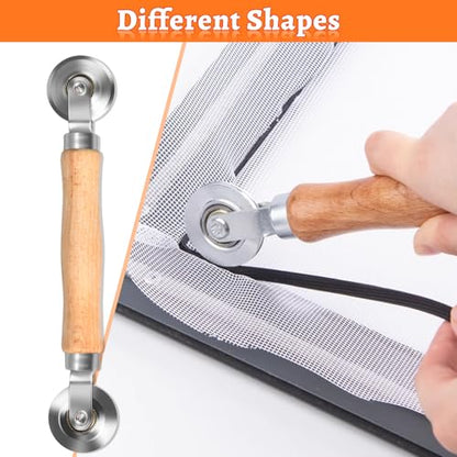 Screen Repair Tool,Window Roller,Spline Installer,6 in 1 Window Installation Tool,Screen Mouse Spline Roller for Installing & Replacing Window Patio Sliding Door (6 in 1) - size: 6 in 1