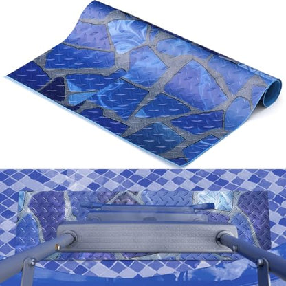 Drydiet Above Ground Ladder Mat, Swimming Protective Nonslip Step Pad with Texture, Pool Essentials Accessories for Floor Liners and Stairs, Marble Pattern(36 x 9 Inch) - size: 36 x 9 Inch