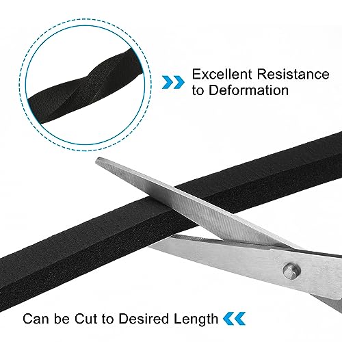 PATIKIL Foam Weather Stripping for Doors, 2 Rolls 3/8" W x 3/8" T Foam Seal Tape Adhesive Insulation Strip for Door Window Air Conditioning, Black(13 Ft Total Length in 2 Rolls) - size: 3/8" W x 3/8" T