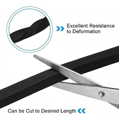 PATIKIL Foam Weather Stripping for Doors, 2 Rolls 3/8" W x 3/8" T Foam Seal Tape Adhesive Insulation Strip for Door Window Air Conditioning, Black(13 Ft Total Length in 2 Rolls) - size: 3/8" W x 3/8" T