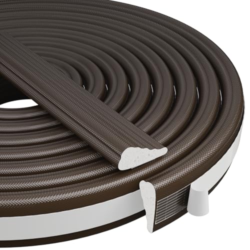 196” Wedge-Shape Foam Window Weather Stripping Door Seal Strip,Soundproofing Frame Insulation Tape for Exterior Front Door,Noise Cancelling Window Inserts,Door Gap Filler Light Blocker,Brown - color: Brown, size: 196"