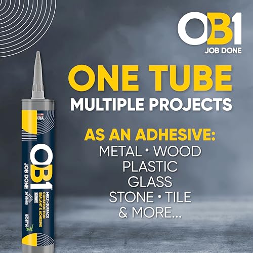 OB1 Universal Caulk Sealant & Adhesive Gray 10.1oz | Professional Grade Premium All-in-One Advanced Hybrid 3-in1 | Water Resistant Internal & External | Shrink Crack UV & Fade Resistant | 1 Cartridge - color: Gray, size: 10.1oz