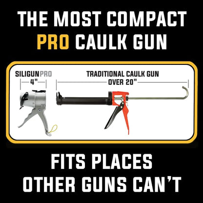 SILIGUN™ PRO Compact 24:1 Caulking Gun - No Drip Caulk Gun - Patent Design - Lightweight Aluminum Frame - Works with all 10 oz Tubes (SILIGUN PRO Nozzle Kit) - color: Siligun Pro Nozzle Kit