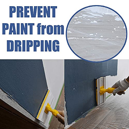 35 Pieces Plastic Drop Cloth, Multiple Waterproof Cloth Sheets for Painting, Dust-Proof and Rustproof, 35 Pieces 9x12 Feet Tarp, Furniture Cover - size: 35 Pieces