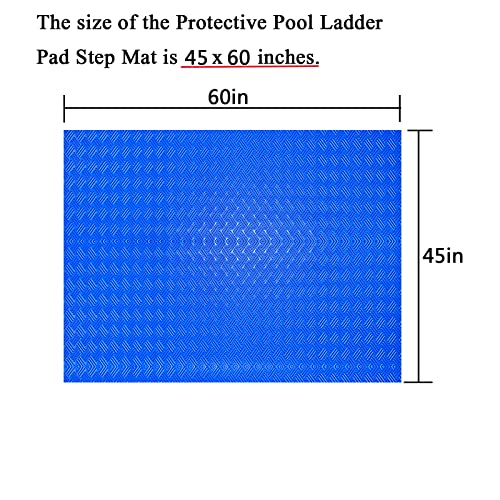 Swimming Pool Ladder Mat - Protective Pool Ladder Pad Step Mat with Non-Slip Texture, Blue Medium Pool Step Mat, Pool Liner Protection Mat (60 X 45 inch) - size: 60 X 45 inch