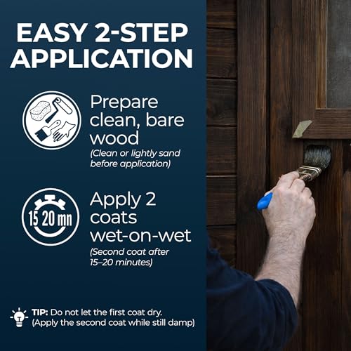 Owatrol Aquadecks Wood Stain and Sealer 85 Oz – Teak - Deck Stain and Sealer Waterproof, Outdoor & Exterior Wood Stain and Sealer in One – Water-Based Penetrating Matte Finish - color: Teak