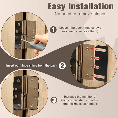 10 Pack Door Hinge Shims, 4 Inch Lenth 0.040 Inch Thickness Hardware for Door Hinge Repair Kit (Style A) - style: Style A