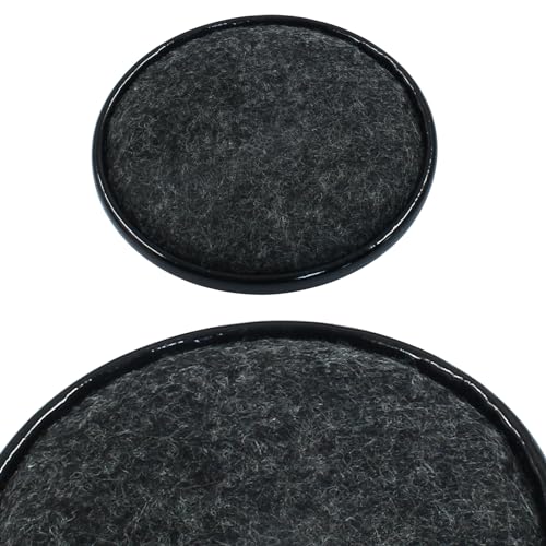 8Pcs Felt Furniture Sliders Reusable Carpet Base Furniture Cups,Moving Pads Sliders to Protect Hardwood (Round, 3 inch Dia, Black/Gray) - size: Round, 3 inch Dia