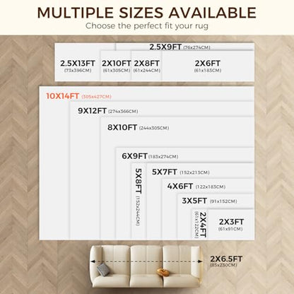 BAGAIL BASICS 10 x 14 FT Rug Pad Gripper for Hardwood Floors, Non Slip Rug Pads for Area Rugs, Extra Thick Under Rug Padding, Protect Your Rugs & Floors - size: 10' x 14' (Rectangular)