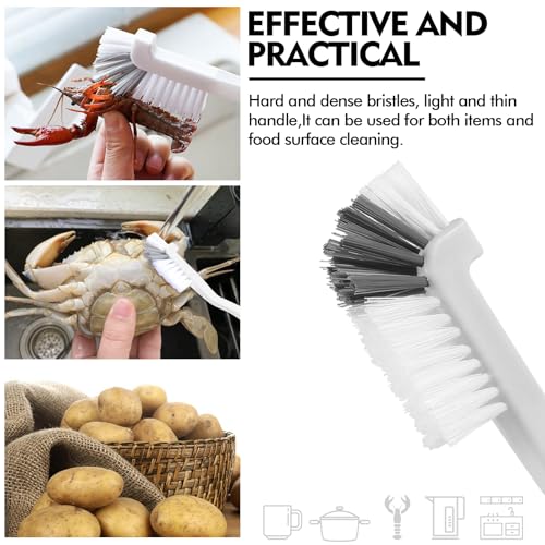 Dish Scrub Brush 8PCS Small Scrub Brush Nylon Gap Cleaning Brush for Household Use on Bathroom, Kitchen, Tile Floors, Sink, Grooves, Window Tracks (8 Brushes + 8 Hooks)
