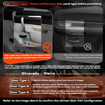 22818472 Front Right Passenger Side Armrest Repair Kit Compatible with 2010-2014 Chevy Silverado and GMC Sierra 1500 2500HD 3500HD, Designed for Door Panel with Release Handle Below Armrest, Tan - color: 22818472 Tan Passenger Side Armrest