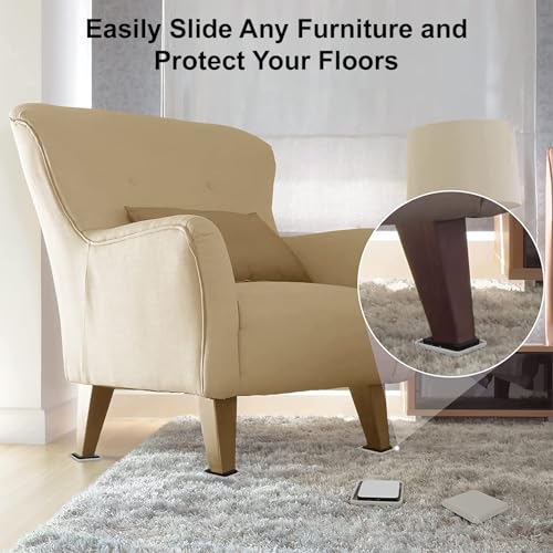 20pcs 2" Self-Stick Furniture Sliders,Square Small Furniture Sliders for Carpet,Furniture Moving Glides for Furniture-Adhesive Carpet Sliders - size: 20 pcs 2" Small Square Self-Stick
