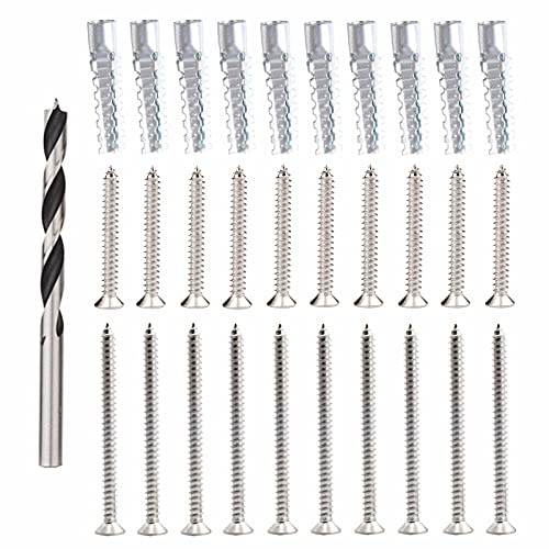 Screw Door Security Hardware Repair Kit - Jamb Reinforcement & Stripped Hinge Repair (Silver) - color: Silver