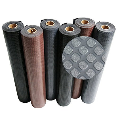 Rubber-Cal Block-Grip Rubber Runner Mat - 2mm x 4ft x 8ft Rubber Rolls - Dark Gray - size: 2mm x 4 x 8-Feet